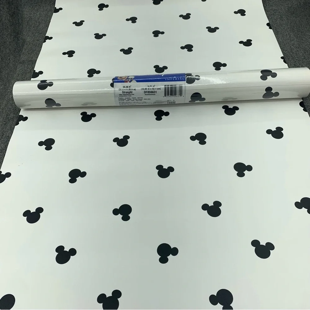 Vintage RARE Mickey Mouse Ears Wallpaper 20.5 Inches Wide X 32.8 feet Long.